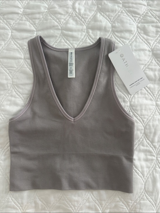 Athleta Tops - Athleta Aurora Ribbed Tank Crop - lavender/taupe